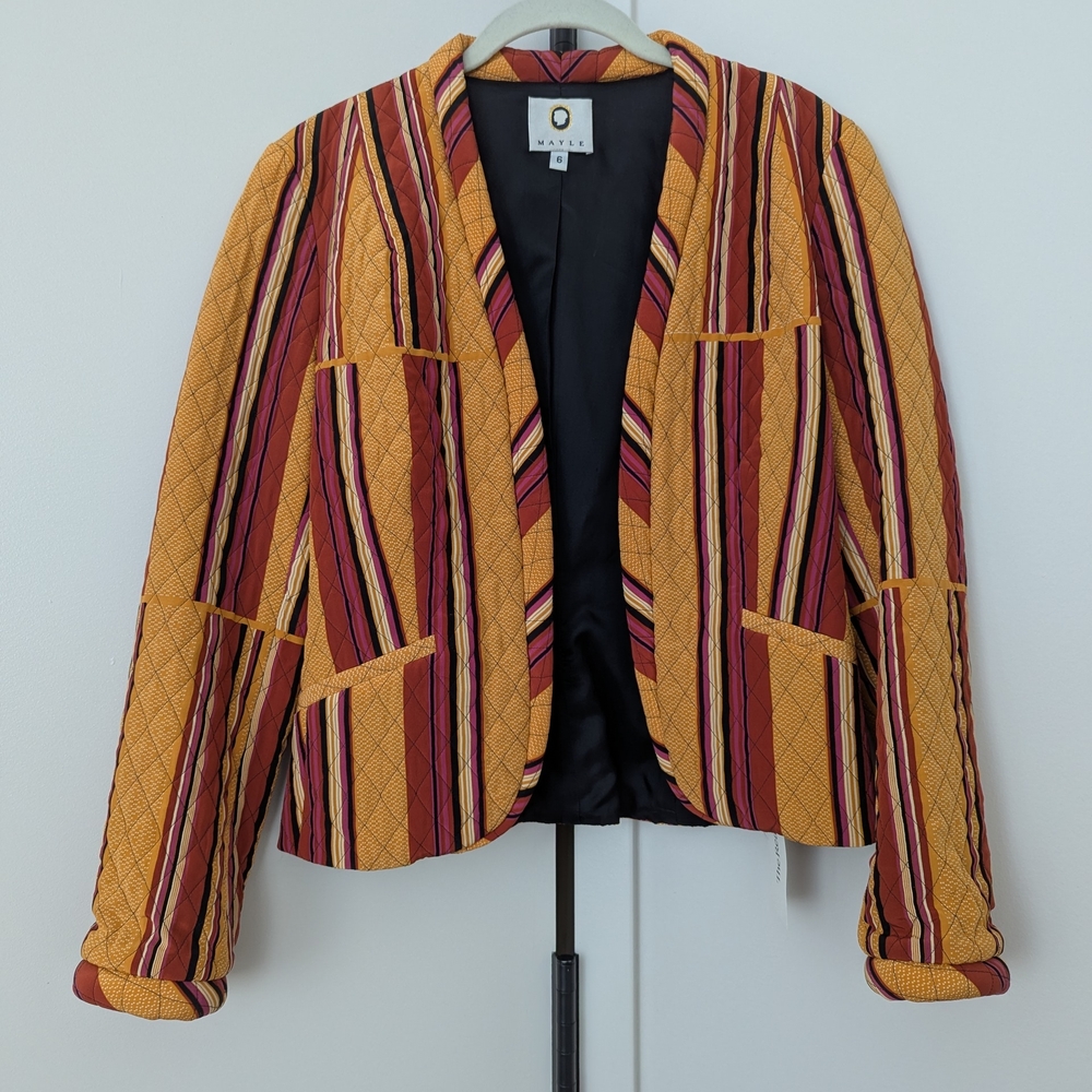 Mayle Striped Blazer in Red and Yellow